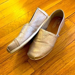 TOMS Rose Gold Sparkly Shoes